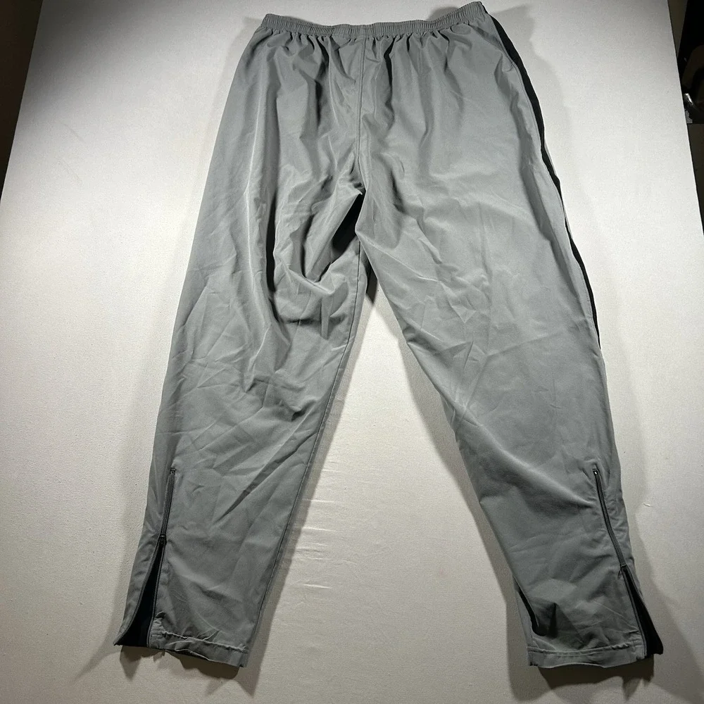 Mens Nike Vintage Y2K Track Pants XL Gray Black Stripe Zip Pocket Joggers